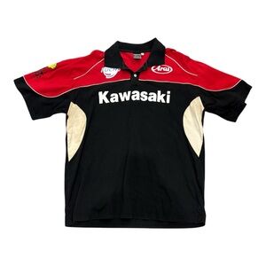 Kawasaki Racing Polo Shirt Short Sleeves XL Shell Fuchs Arai